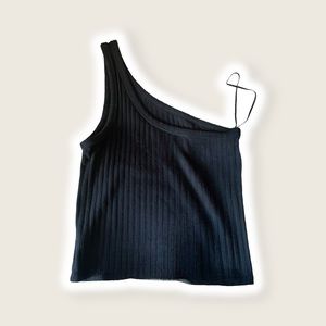 American Eagle black one shoulder crop top M